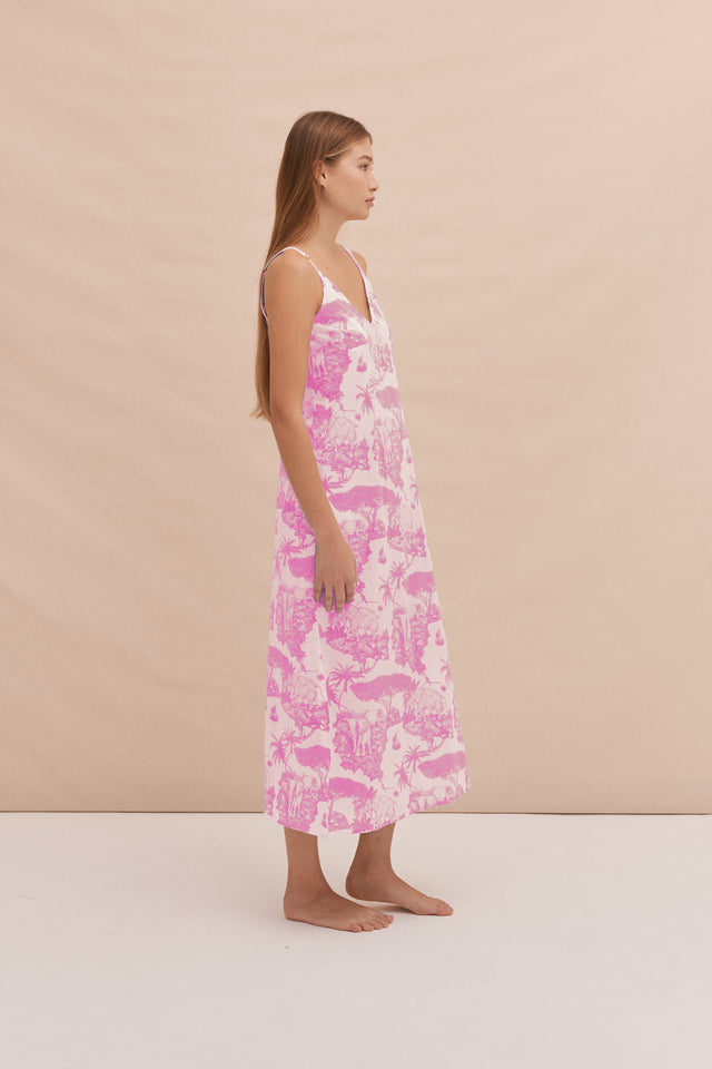 Slip Nightie Loxodonta Print Pink