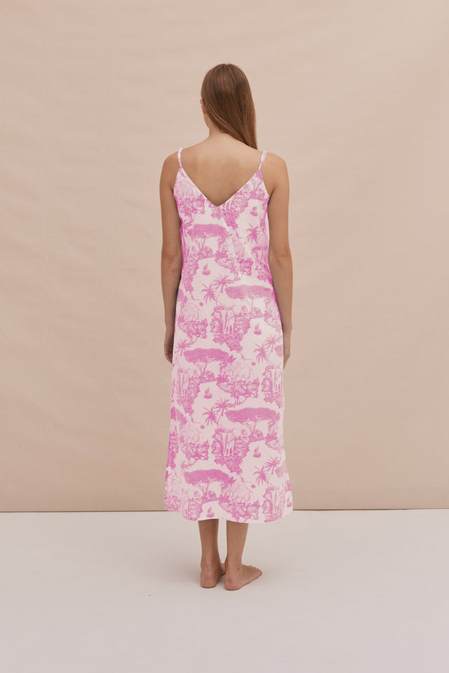 Slip Nightie Loxodonta Print Pink