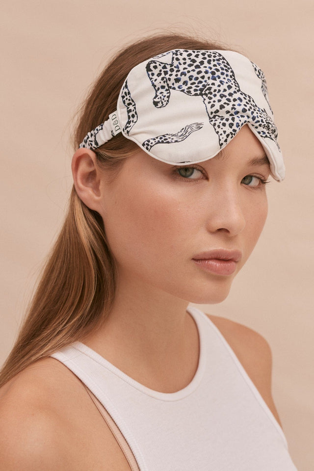 Cotton Luxe Eye Mask Jag Print Cream