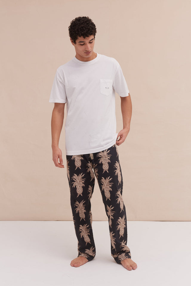 Men’s Pyjama Trousers Howie Pineapple Black/Gold