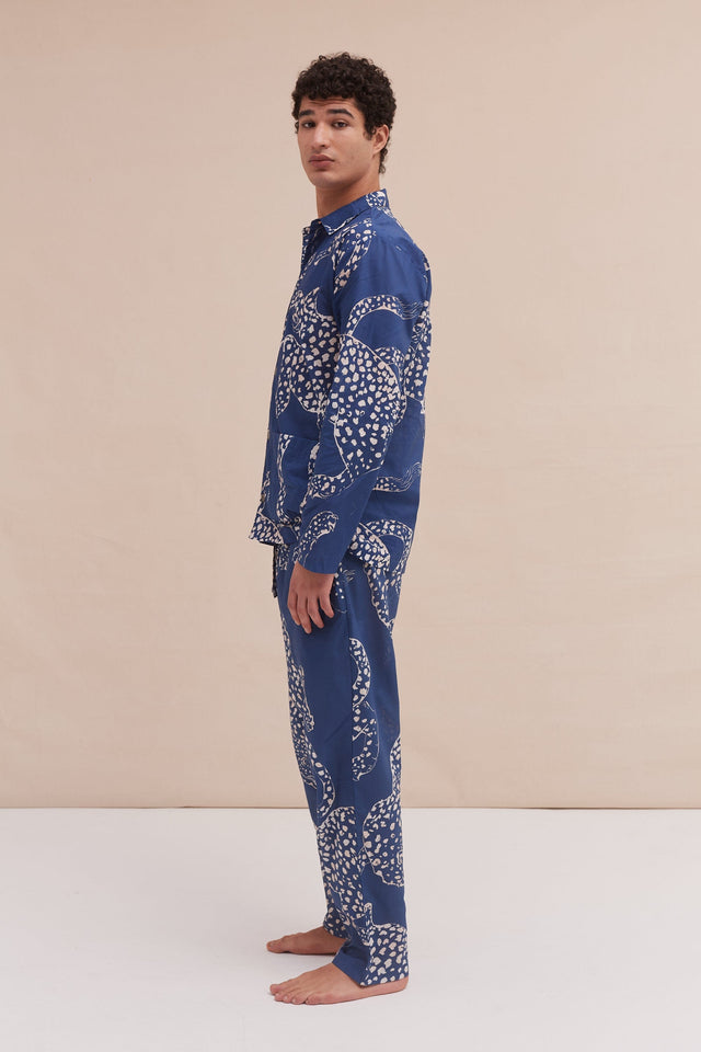 Men’s Pocket Pyjama Set The Jag Print Blue