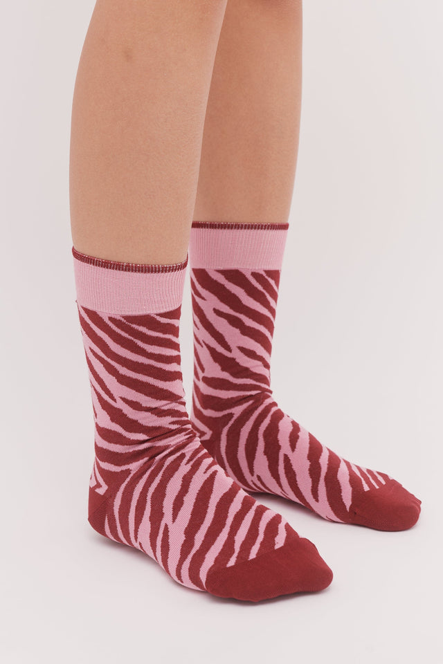 Women's Socks Tiger Print Pink