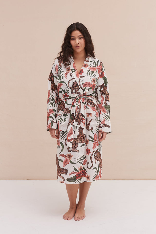 Women's Robe Soleia Print Cream