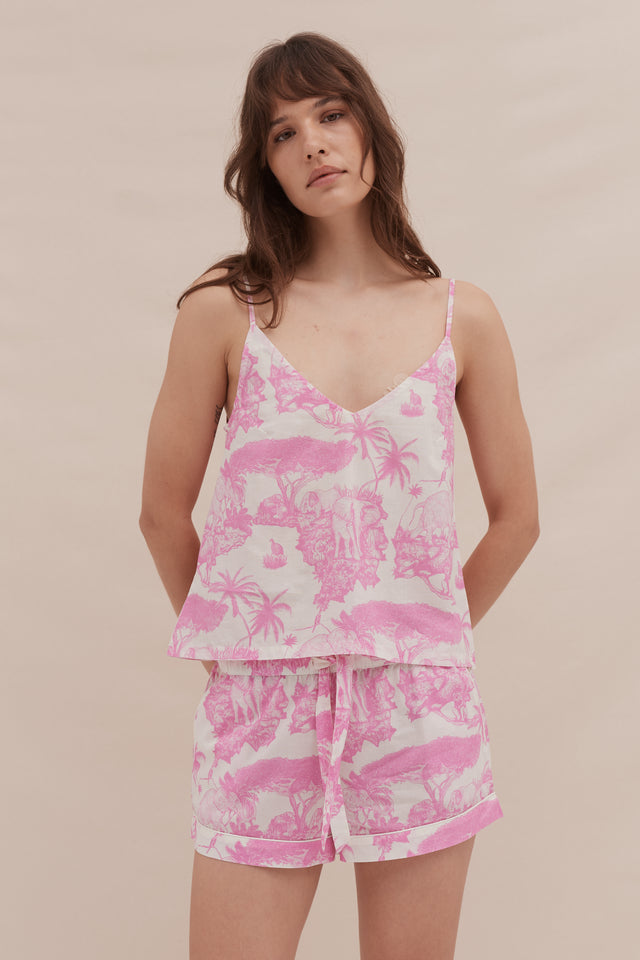 Cami Top Loxodonta Print Pink