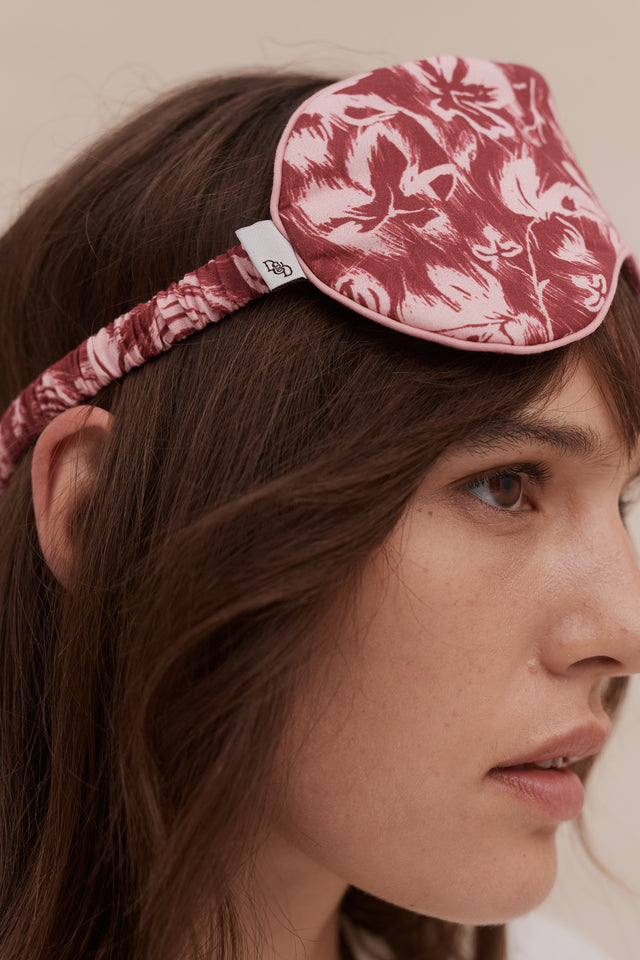Cotton Luxe Eye Mask Alma Fig Print Red/Pink