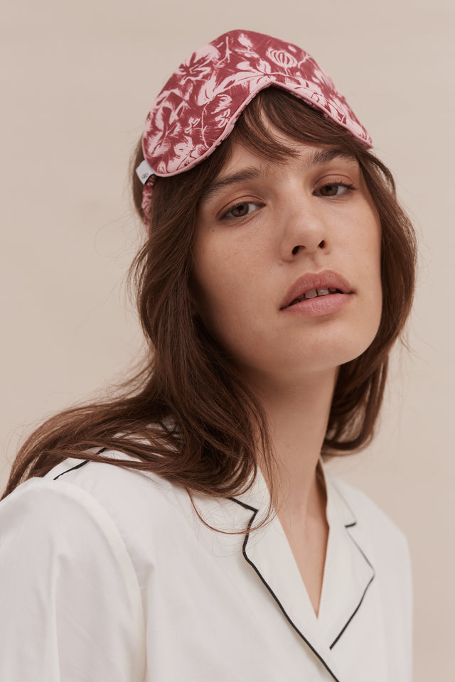 Cotton Luxe Eye Mask Alma Fig Print Red/Pink