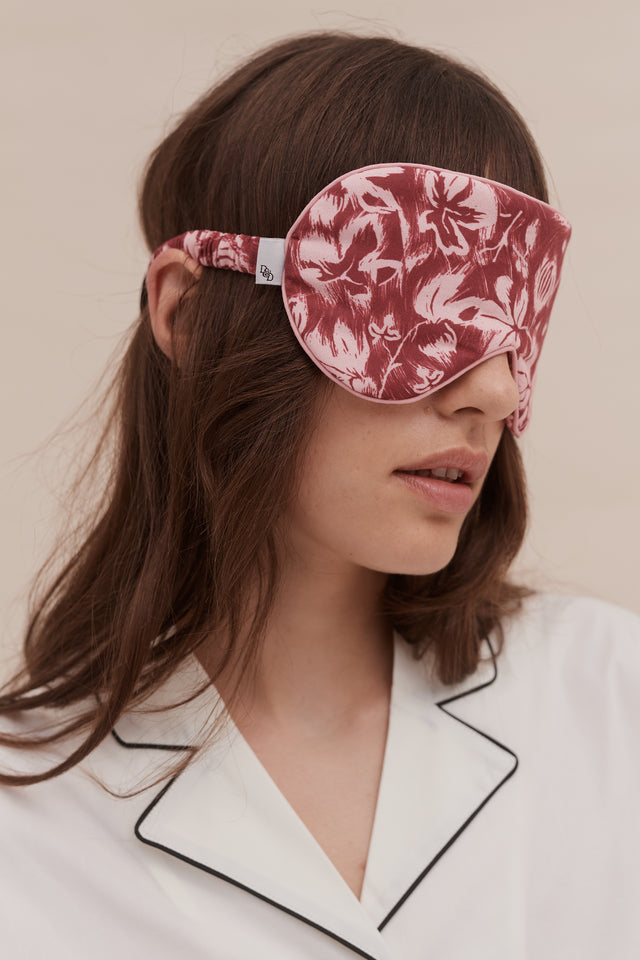 Cotton Luxe Eye Mask Alma Fig Print Red/Pink