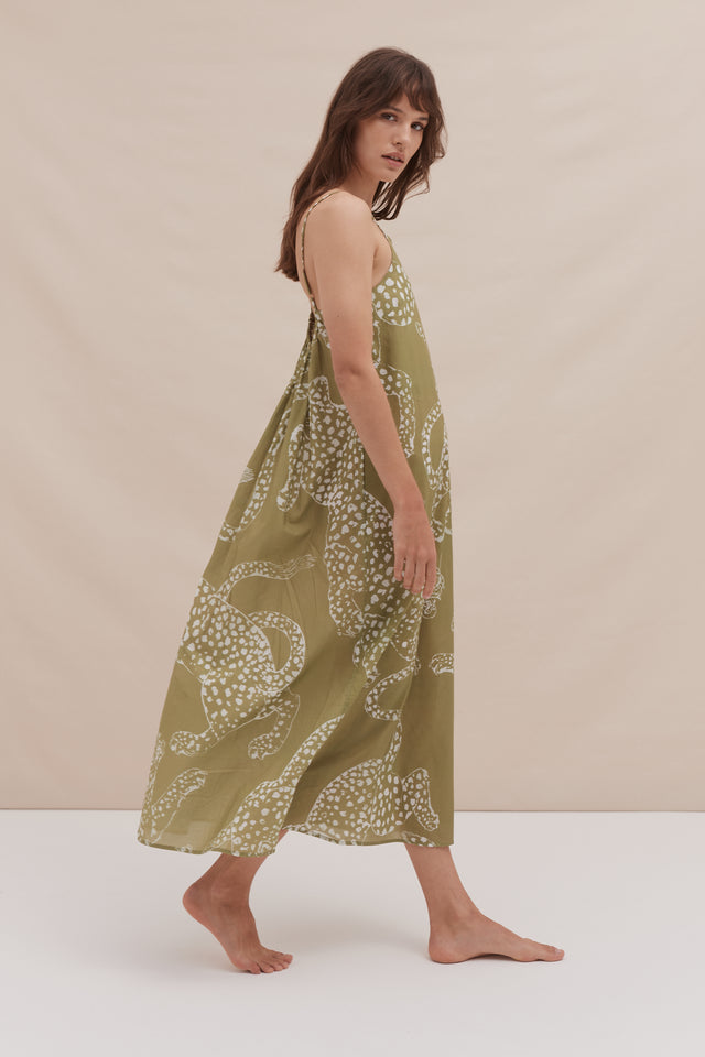 Square Nightie The Jag Print Sage