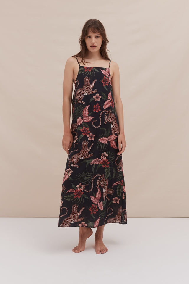Square Nightie Soleia Leopard Print Multi