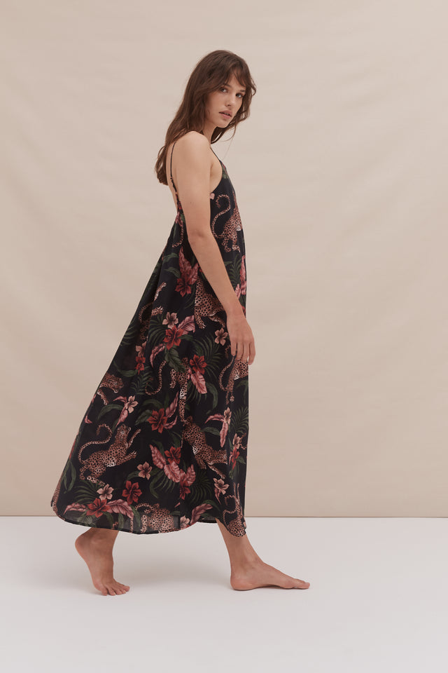 Square Nightie Soleia Leopard Print Multi