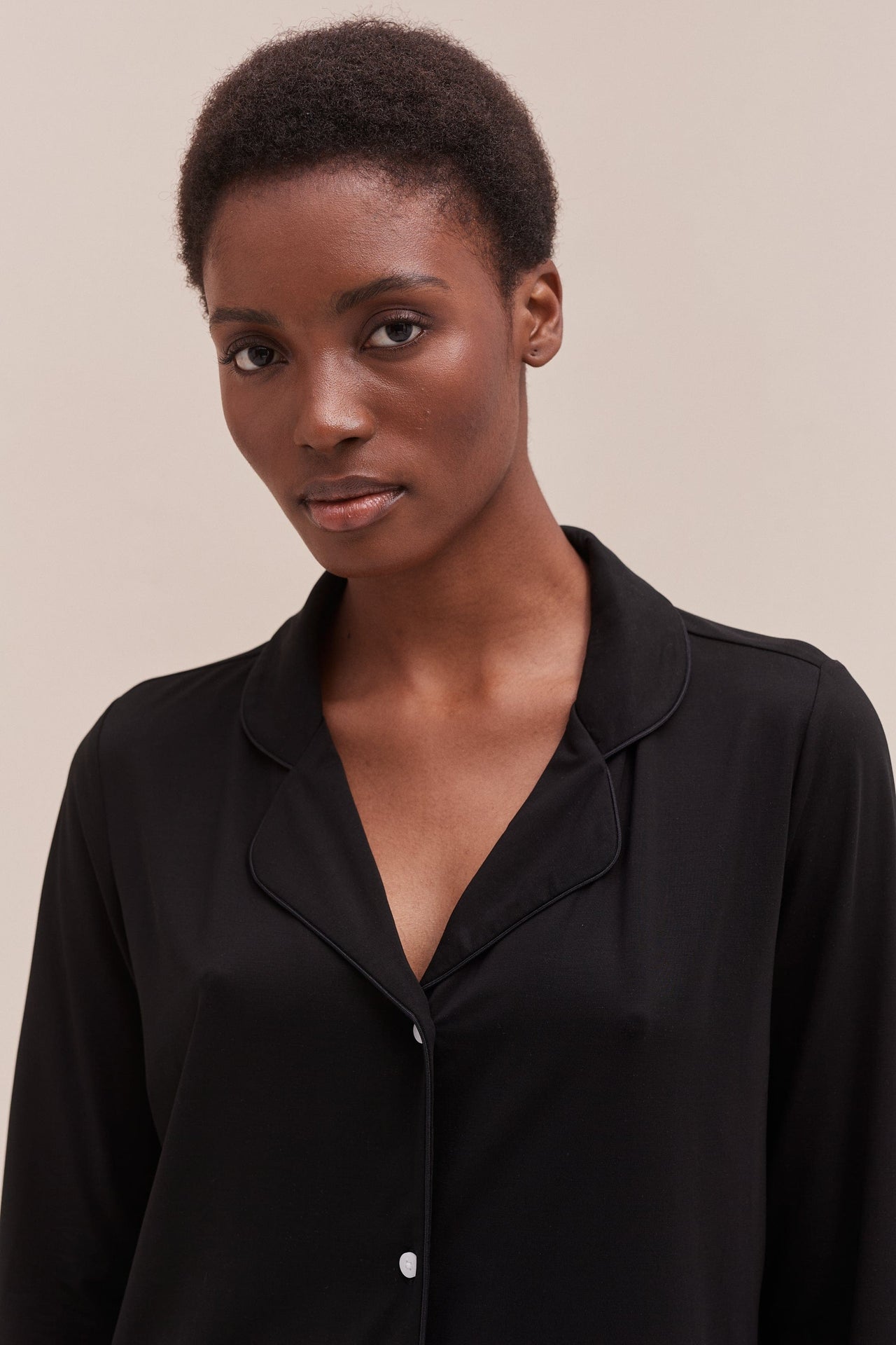Lyocell Jersey Long Pyjama Set Graphite Black