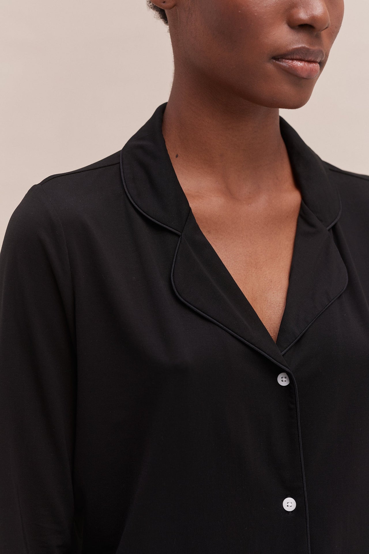 Lyocell Jersey Long Pyjama Set Graphite Black