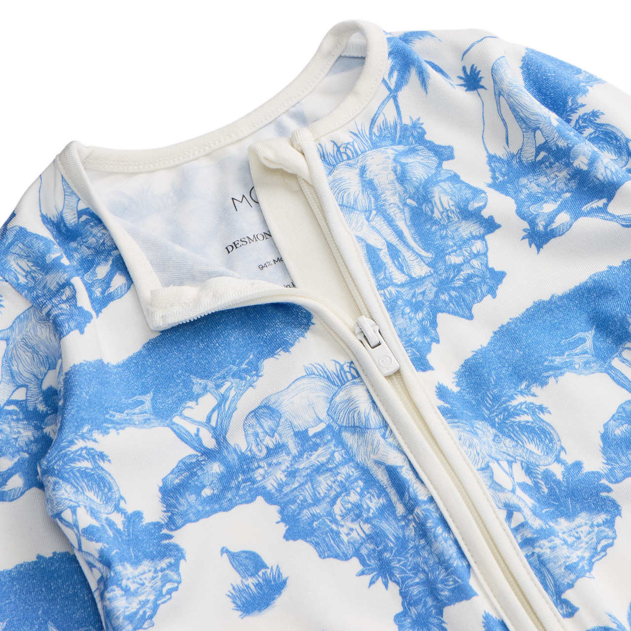 MORI x D&D Clever Zip Sleepsuit Loxodonta Blue