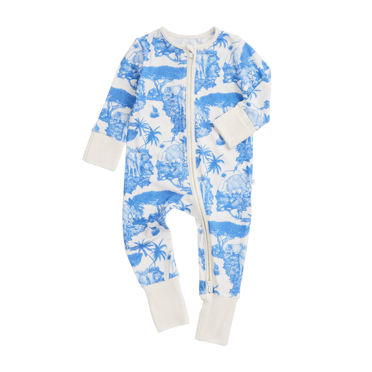 MORI x D&D Clever Zip Sleepsuit Loxodonta Blue
