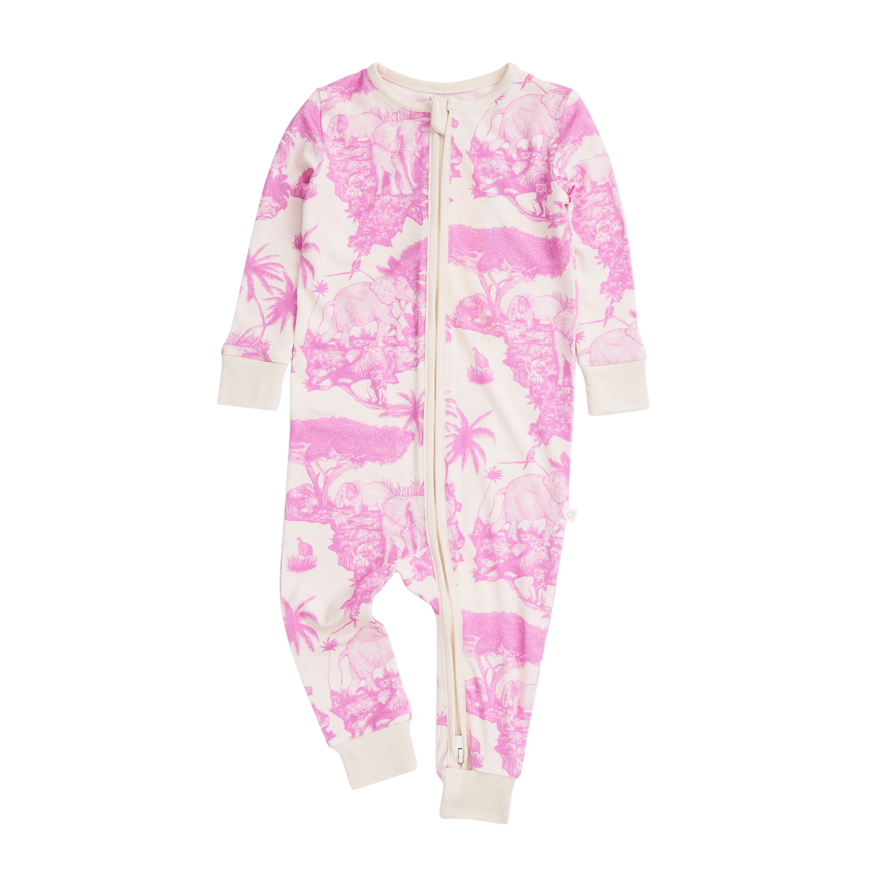 MORI x D&D Clever Zip Sleepsuit Loxodonta Pink