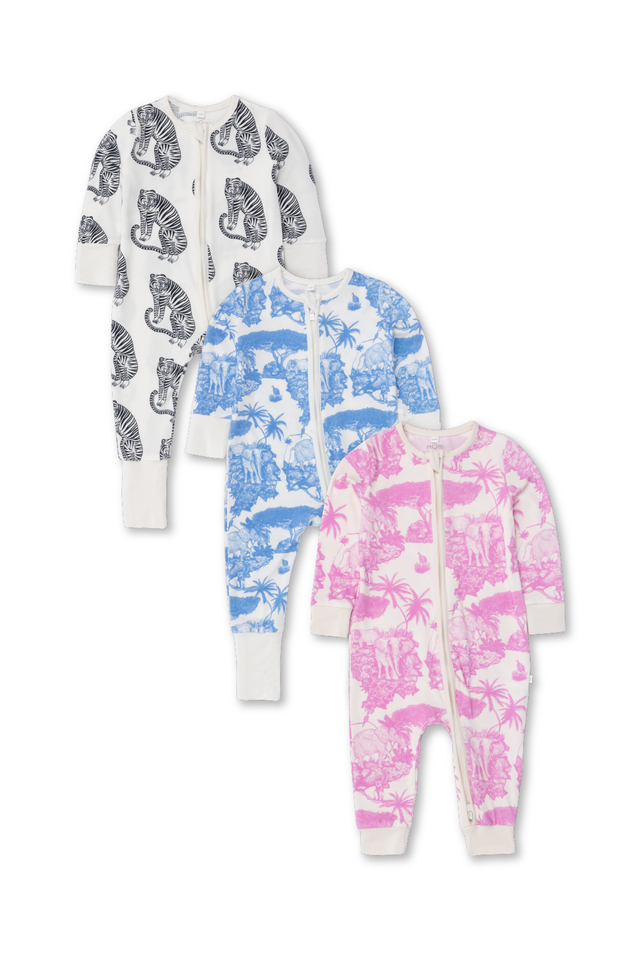 MORI x D&D Clever Zip Sleepsuit Set of 3