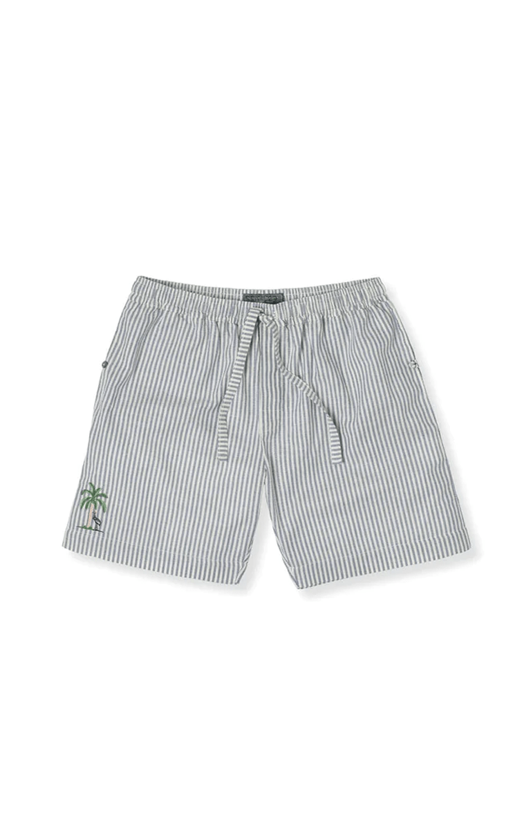 Men's Pyjama Shorts Summer Oxford Stripe Blue
