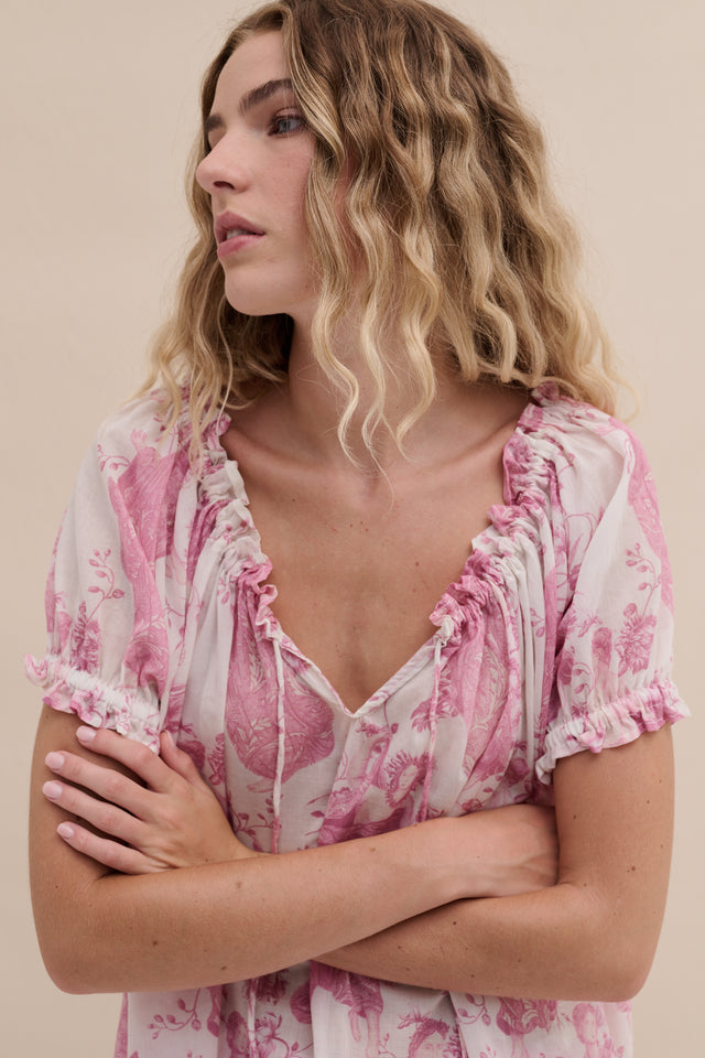 Light & Easy Short Sleeve & Trouser Set Flora Pink