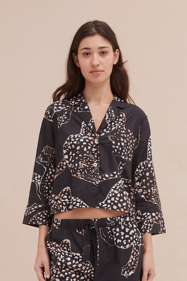 Boxy Shirt The Jag Print Navy