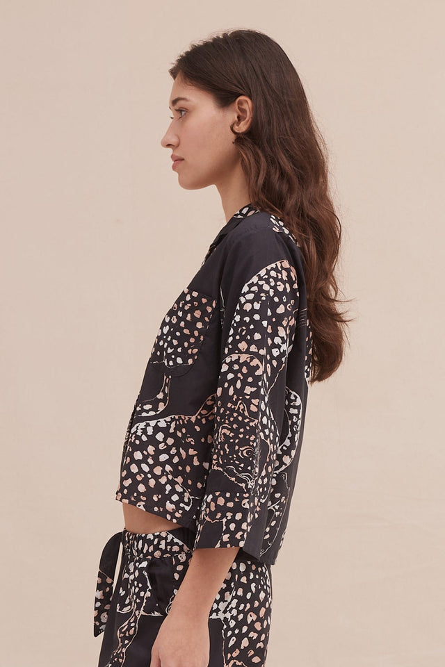 Boxy Shirt The Jag Print Navy