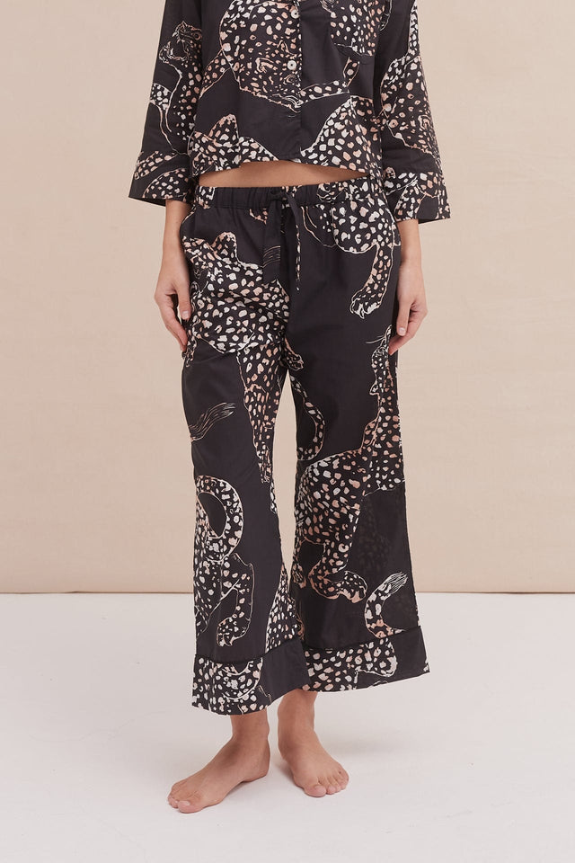 Wide Leg Pyjama Trousers The Jag Print Navy