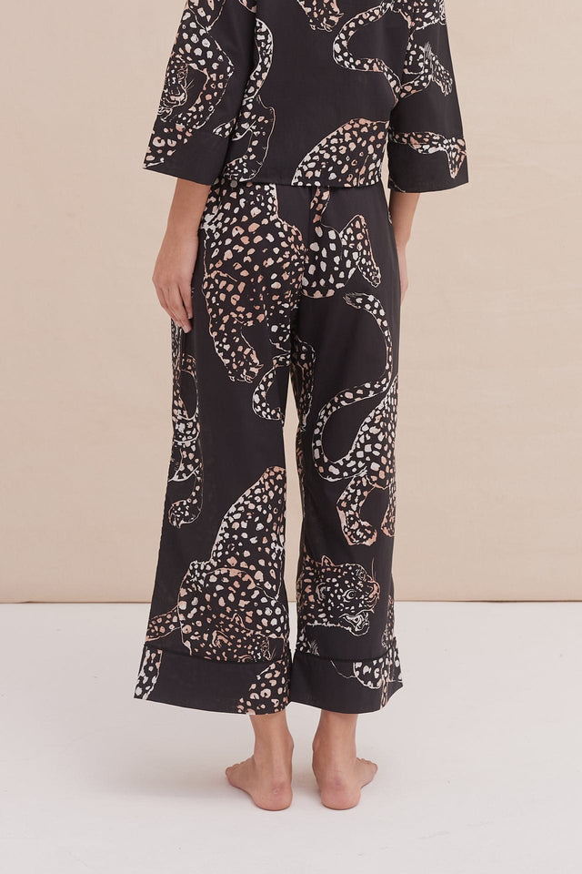 Wide Leg Pyjama Trousers The Jag Print Navy