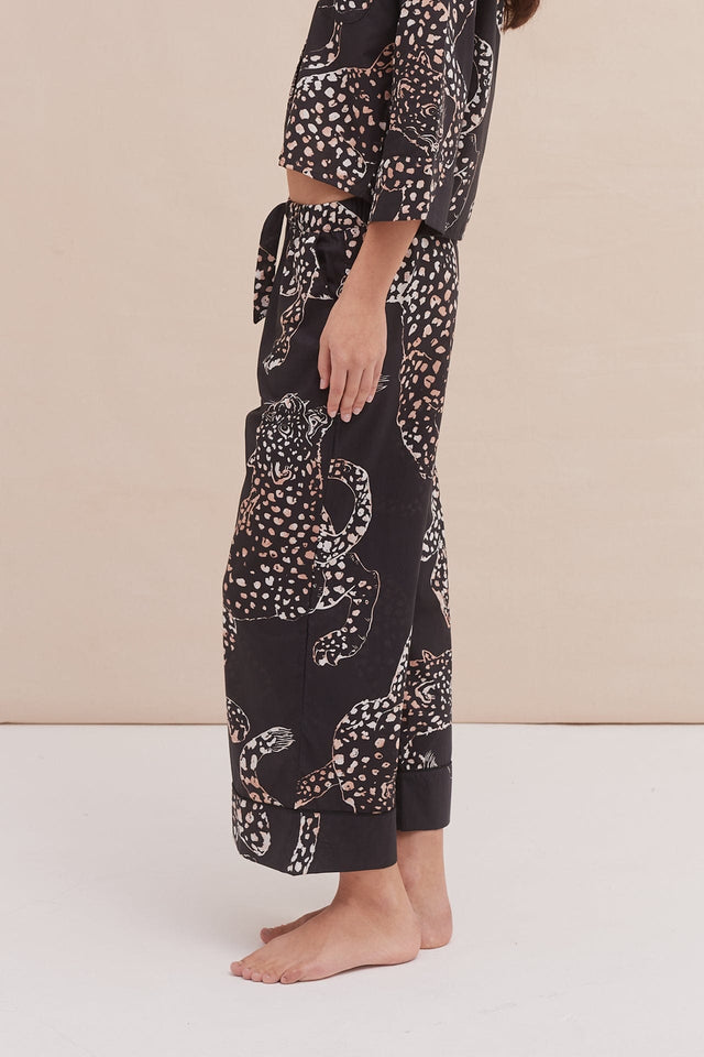 Wide Leg Pyjama Trousers The Jag Print Navy