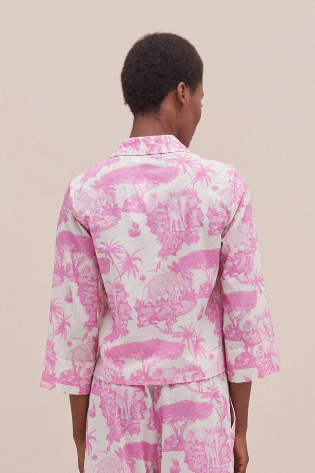 Boxy Shirt Loxodonta Print Pink