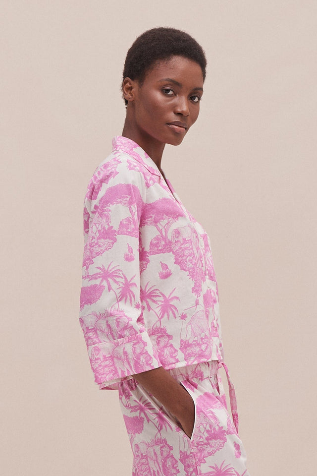 Boxy Shirt Loxodonta Print Pink