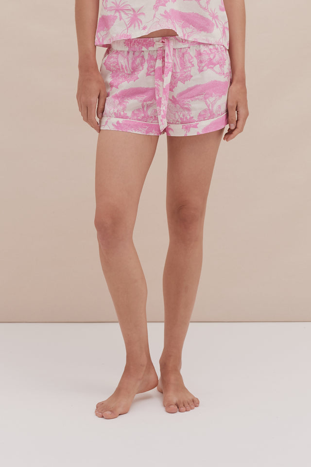 Pyjama Shorts Loxodonta Print Pink