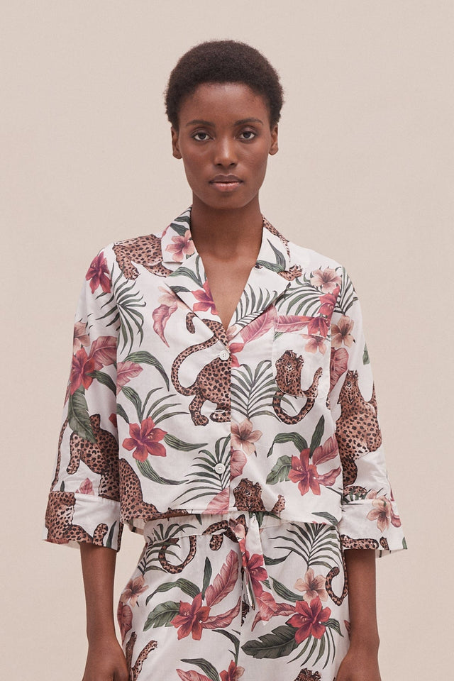Women's Boxy Shirt Soleia Print Cream