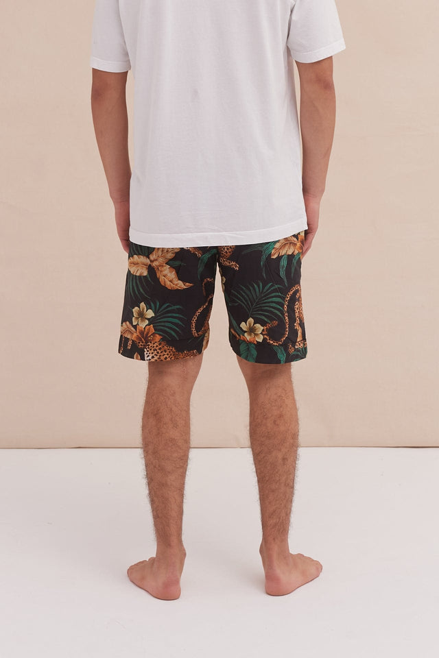 Men’s Pyjama Shorts Soleia Print Black/Yellow