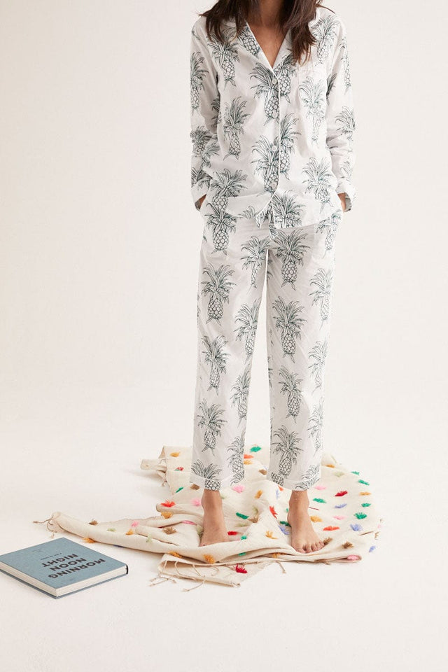 Pyjama Trousers Howie Pineapple Print White/Green