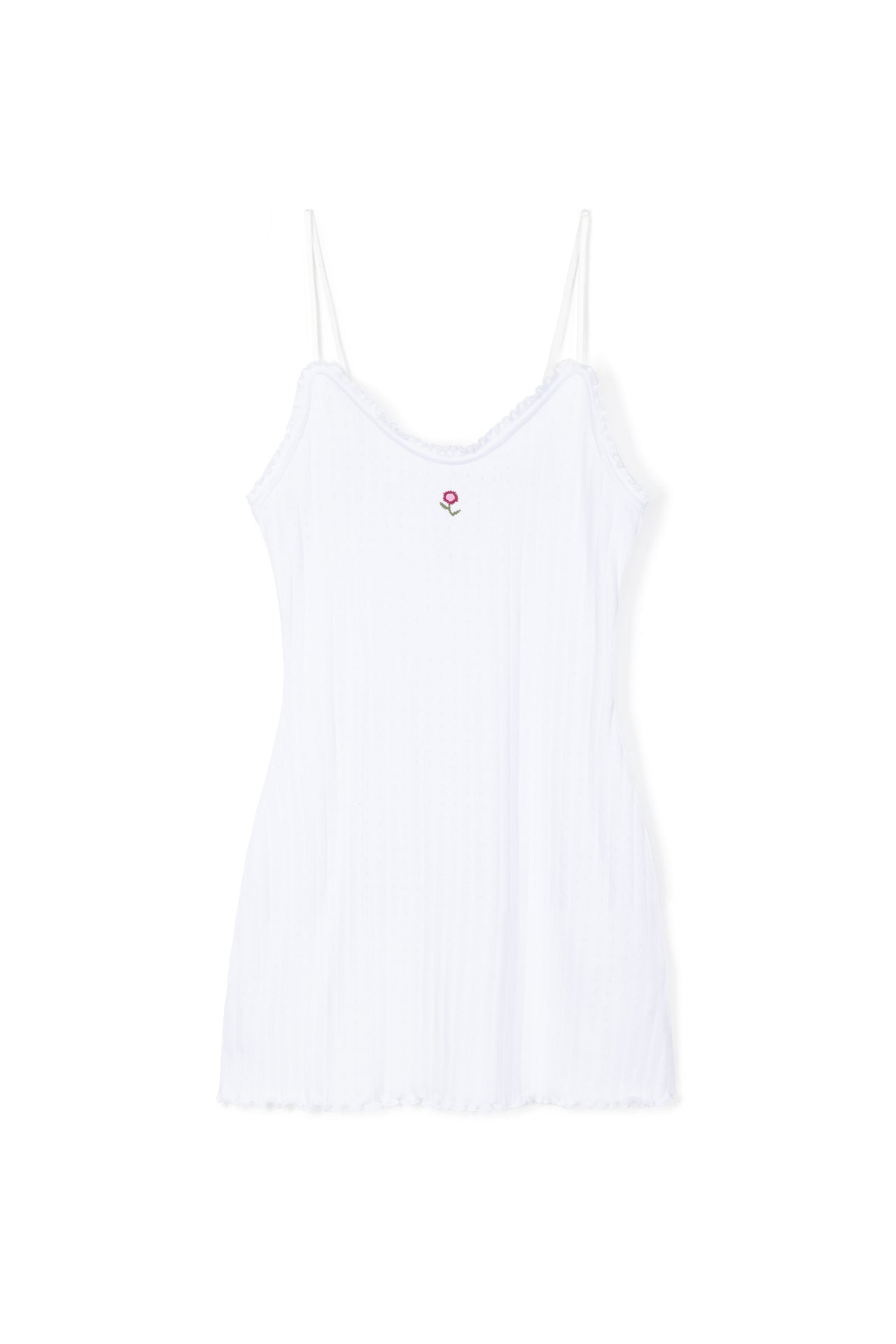 Pointelle Short Slip Nightie White
