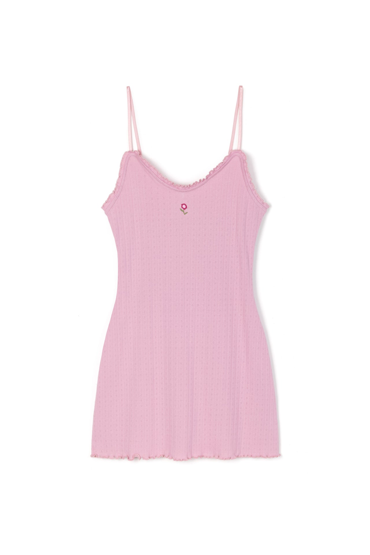 Pointelle Short Slip Nightie Pink