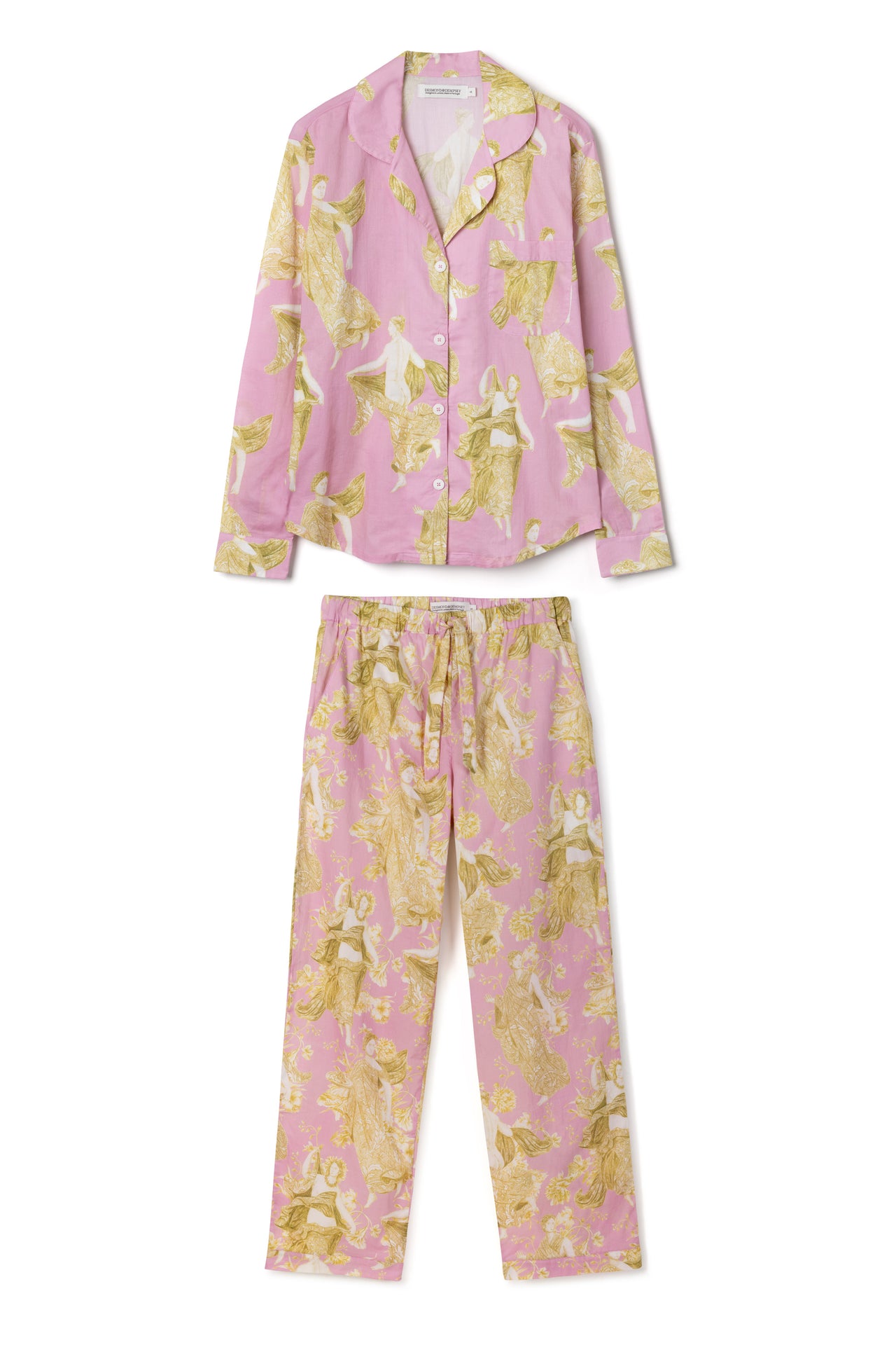 Long Pyjama Set Flora Pink/Gold
