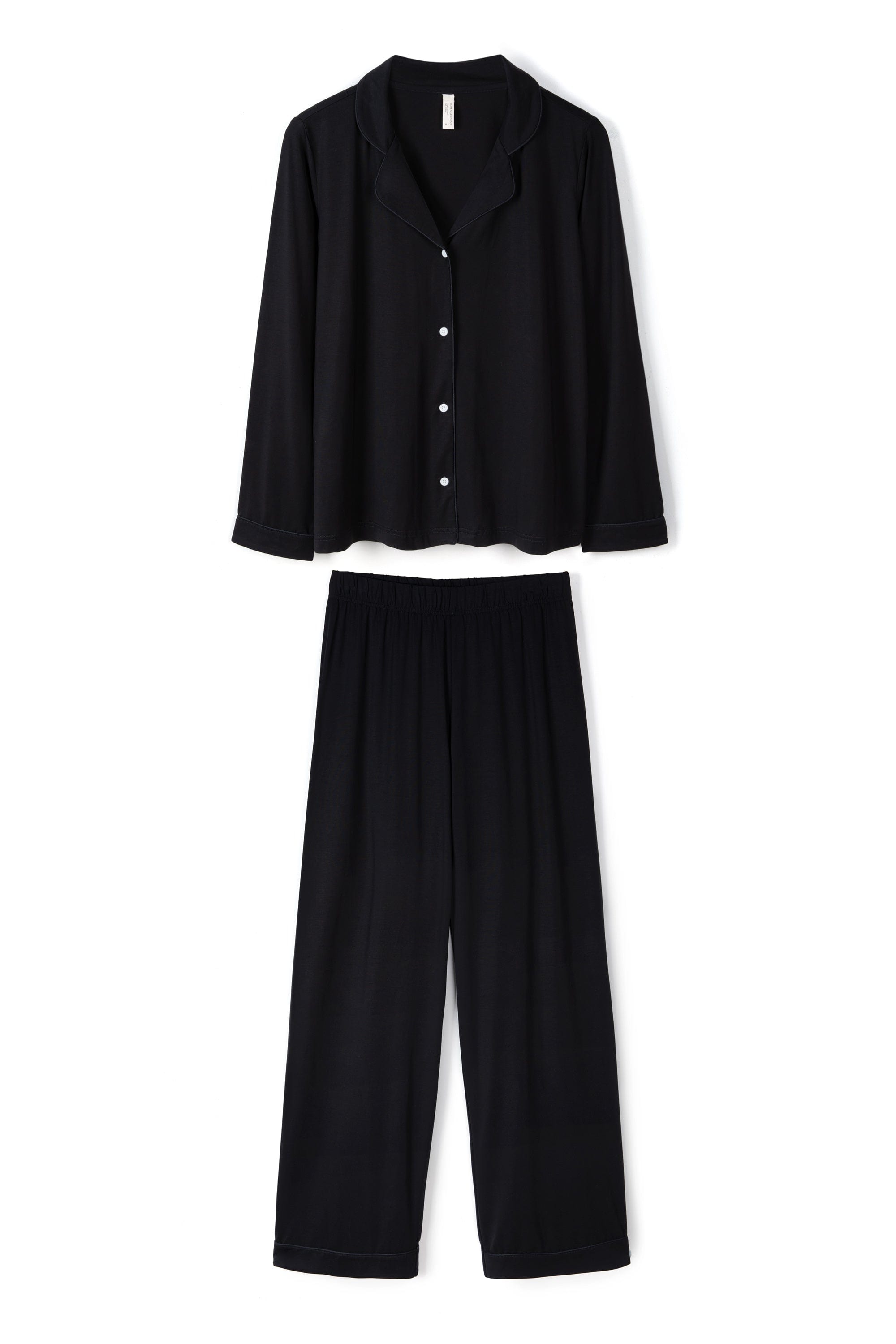 Lyocell Jersey Long Pyjama Set Graphite Black – Desmond & Dempsey