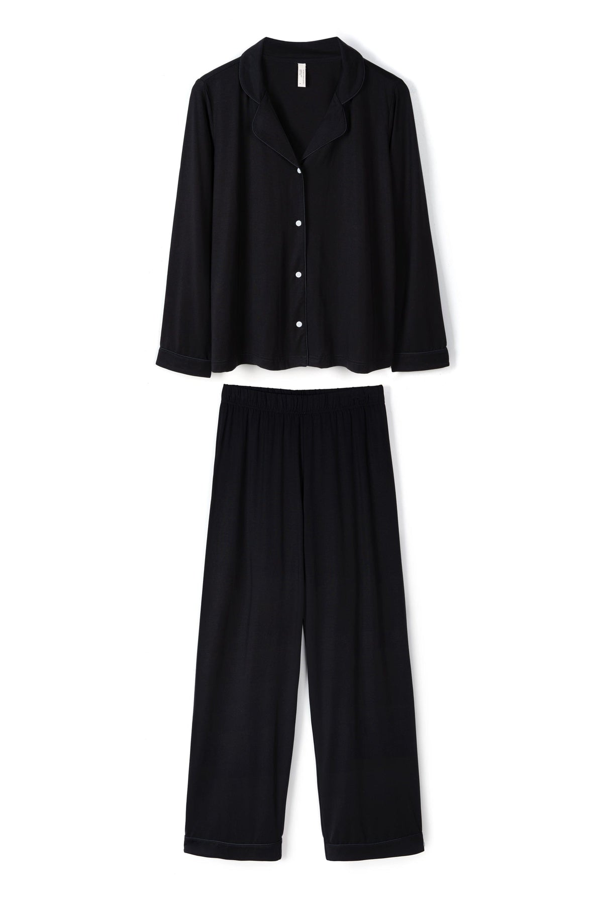 Lyocell Jersey Long Pyjama Set Graphite Black