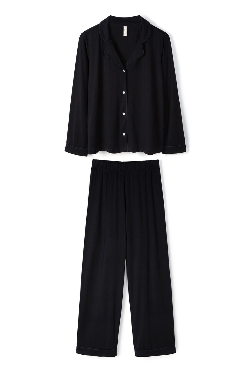 Lyocell Jersey Long Pyjama Set Graphite Black