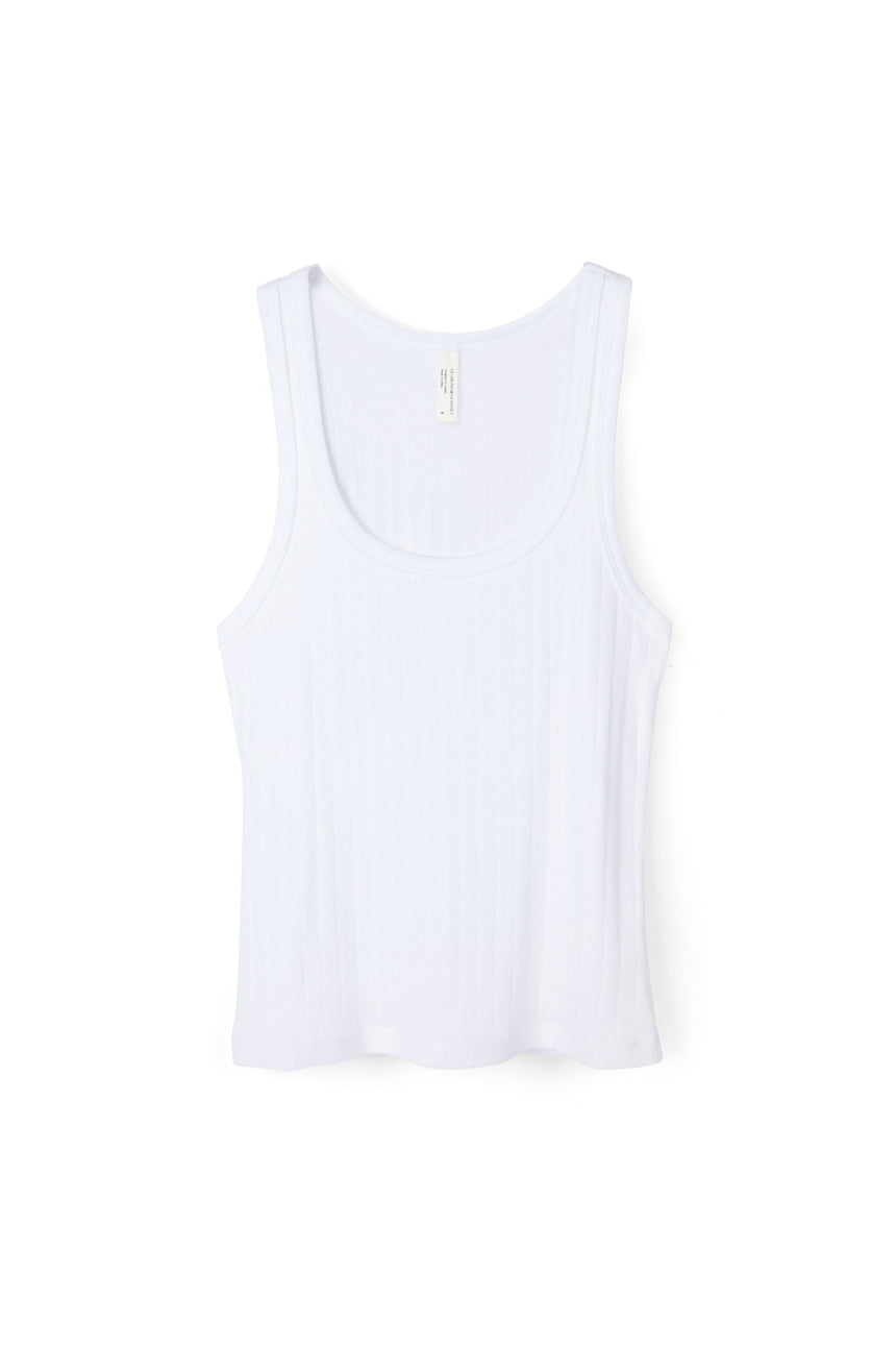 Pointelle Tank Top White