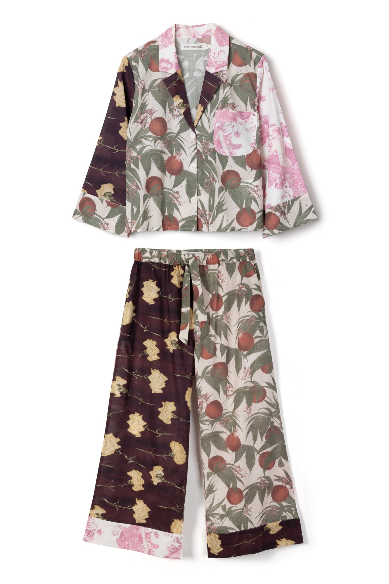 Boxy Shirt and Wide Leg Trouser Set Renaissance Patchwork Multi