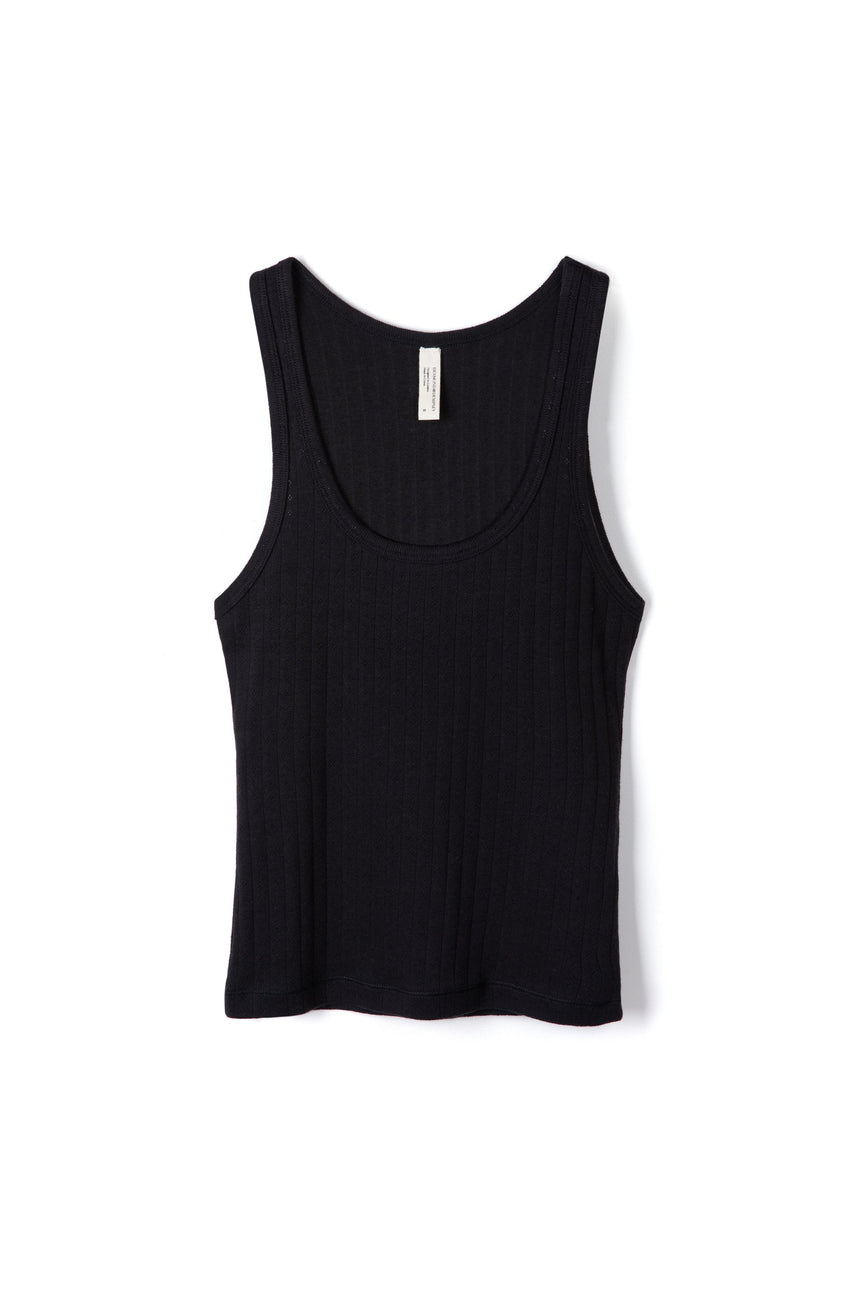 Pointelle Tank Top Black