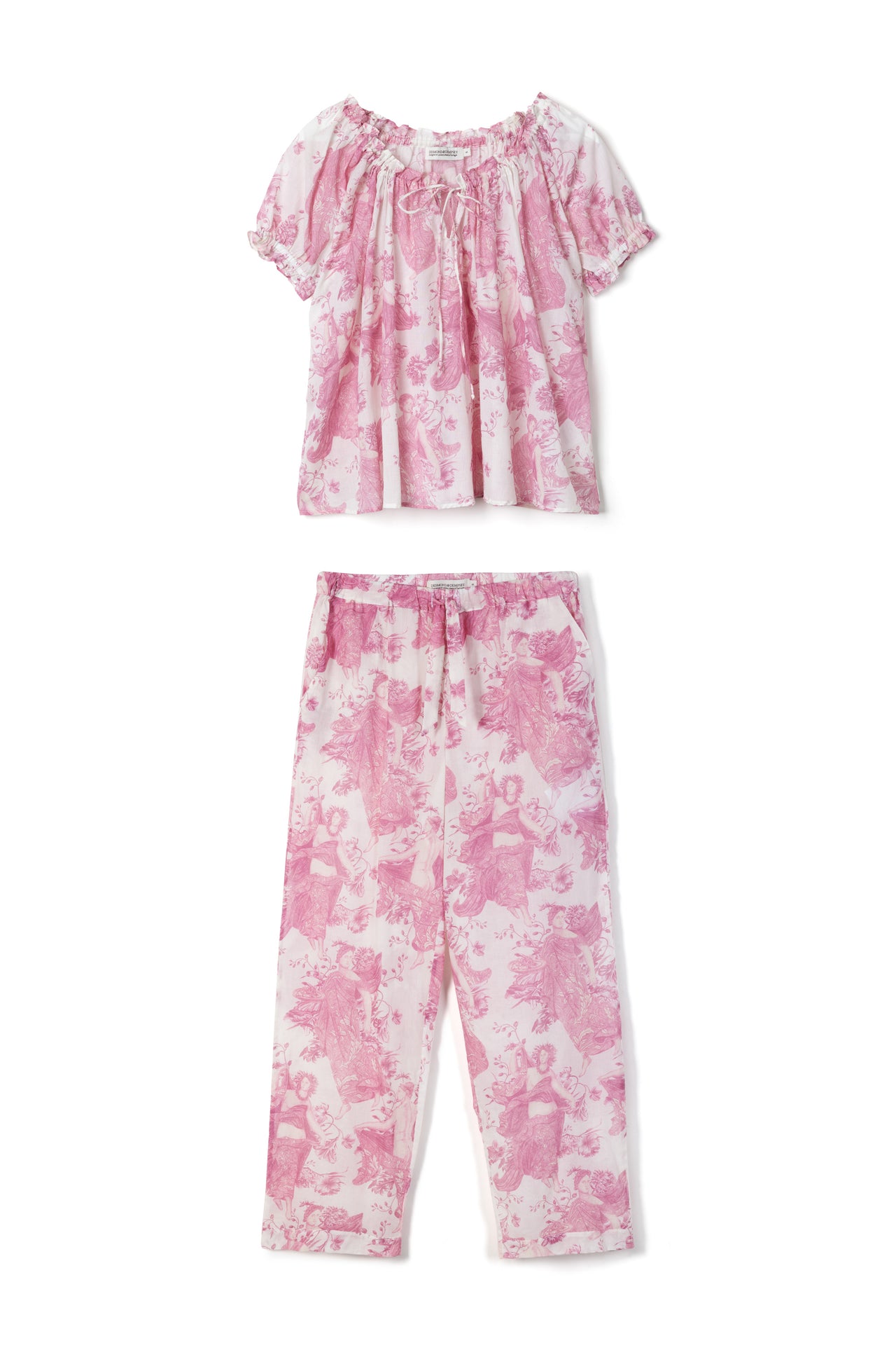 Light & Easy Short Sleeve & Trouser Set Flora Pink