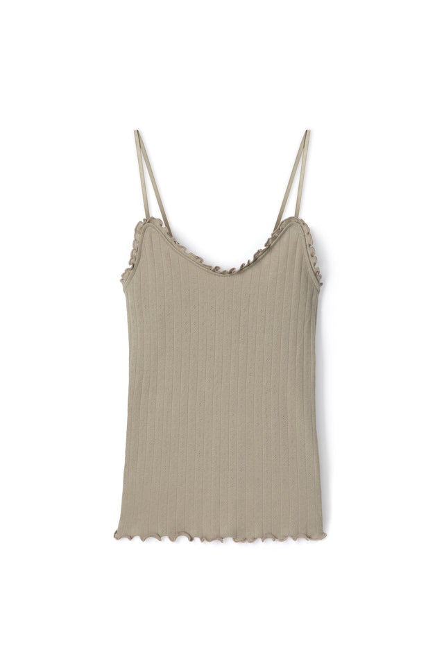 Soft V Tank Top Khaki