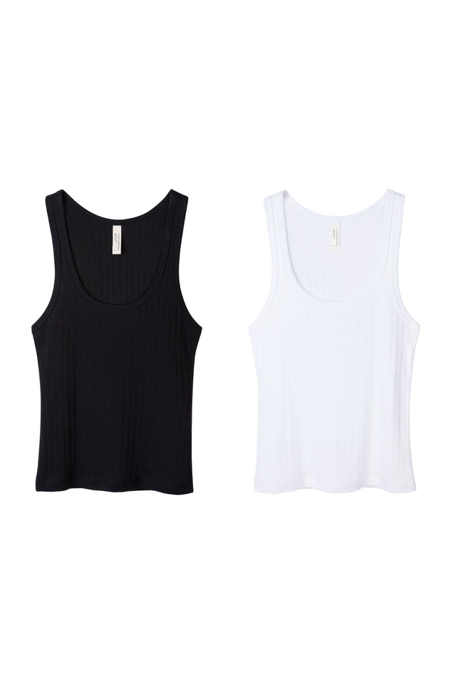 Tank Top Set of Two Black/White