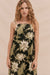Square Nightie Night Bloom Print Black/Green