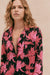 Long Pyjama Set Night Bloom Print Black/Pink