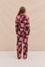Long Pyjama Set Night Bloom Print Black/Pink