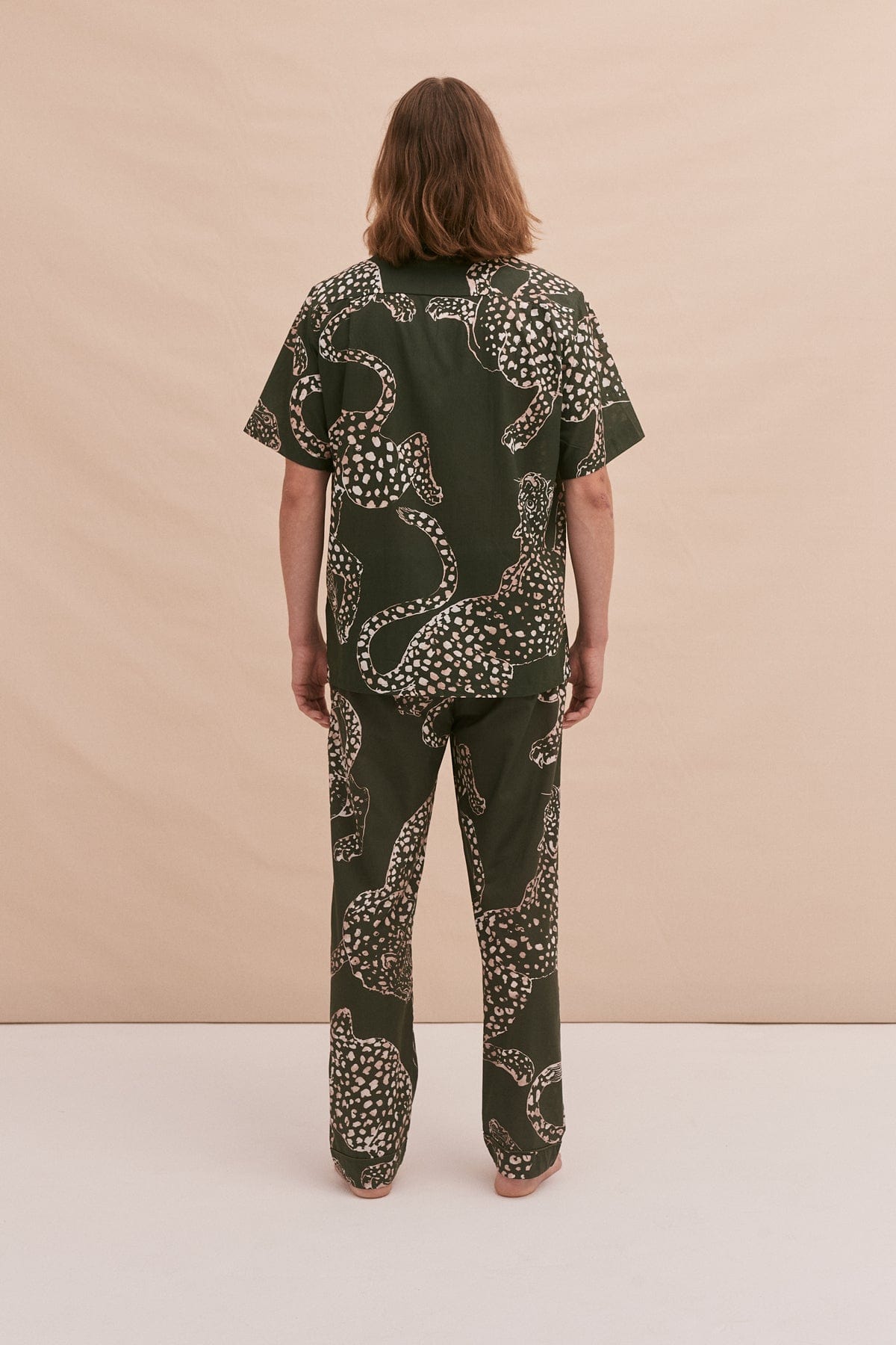 Men’s Cuban Long Pyjama Set The Jag Print Green