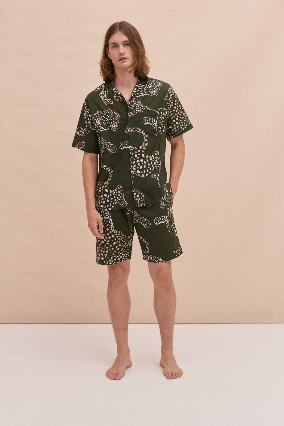 Men’s Cuban Pyjama Set The Jag Print Green